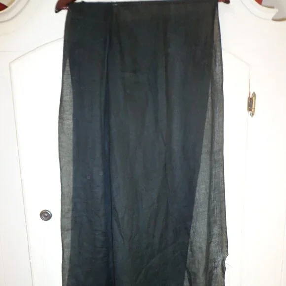 NWOT Calvin Klein Shawl Scarf Wrap Black Fringe - Picture 2 of 10